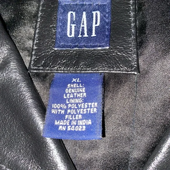 Kids GAP Black Genuine Leather Jacket Size XL - Picture 4 of 7